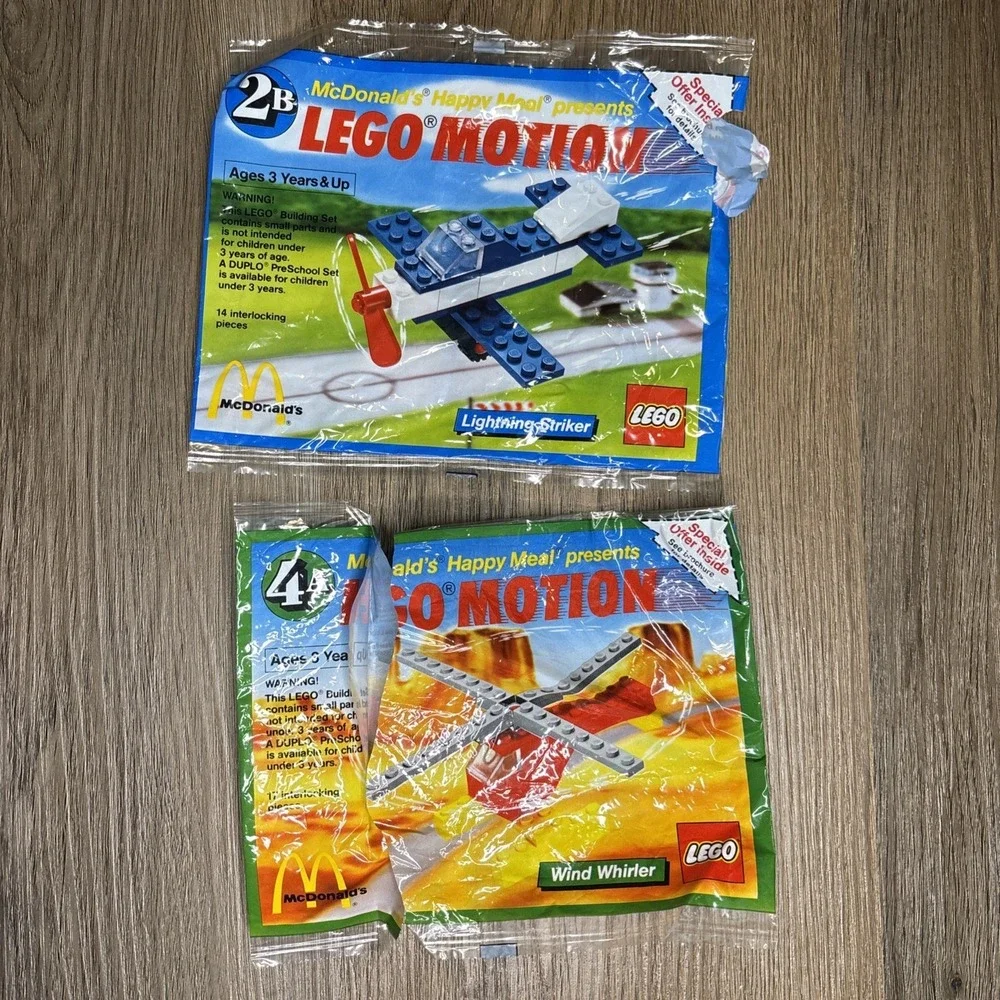 Vintage 1989 McDonalds Happy Meal LEGO‎ 3  Building Sets Car Plane Helicopter